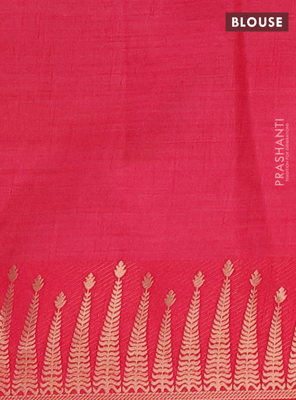 Semi raw silk saree pink with allover thread & zari woven buttas and zari woven border