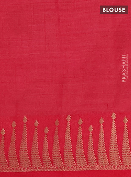Semi raw silk saree pink with allover thread & zari woven buttas and zari woven border