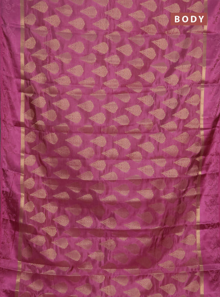 Semi raw silk saree mauve pink with allover thread & zari woven buttas and thread woven border