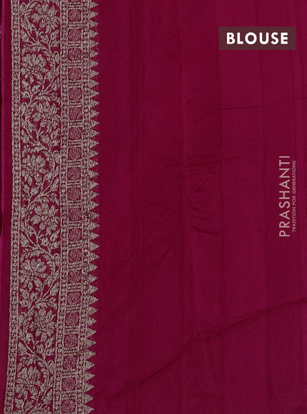 Banarasi semi raw silk saree pink with allover thread & zari woven buttas and long woven border