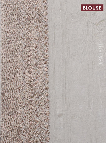 Banarasi semi raw silk saree beige with allover thread & zari woven weaves and woven border