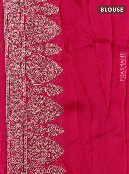 Banarasi semi raw silk saree pink with allover thread & zari woven buttas and woven border