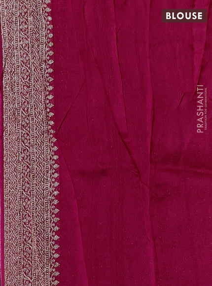 Banarasi semi raw silk saree pink with allover thread & zari woven buttas and woven border