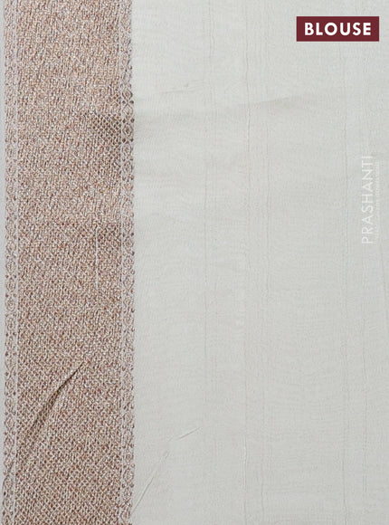Banarasi semi raw silk saree cream with allover thread & zari woven weaves and woven butta border