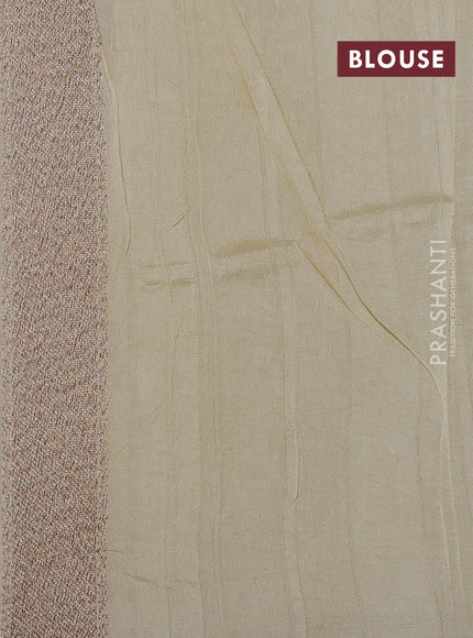 Banarasi semi raw silk saree beige with allover thread & zari woven weaves and woven butta border