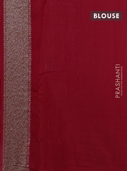 Banarasi semi raw silk saree red with allover thread & zari woven weaves and woven butta border