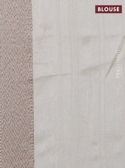 Banarasi semi raw silk saree off white with allover thread & zari woven buttas and woven butta border