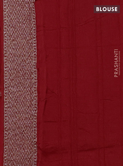 Banarasi semi raw silk saree red with allover thread & zari woven buttas and woven butta border