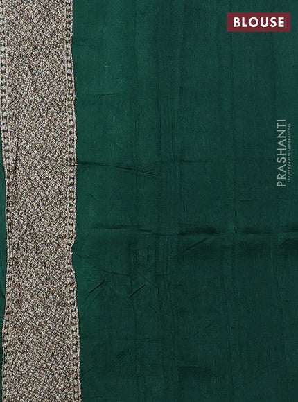 Banarasi semi raw silk saree green with allover thread & zari woven buttas and woven butta border