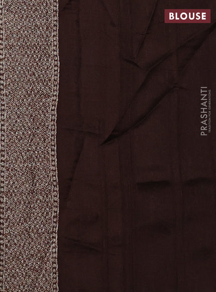 Banarasi semi raw silk saree coffee brown with allover thread & zari woven buttas and woven butta border