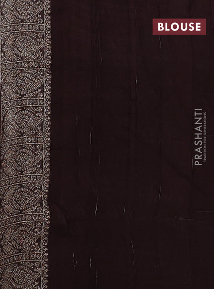 Banarasi semi raw silk saree coffee brown with allover thread & zari weaves & buttas and woven border