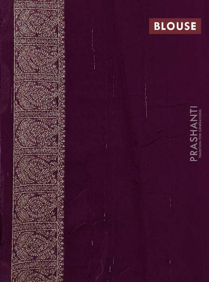 Banarasi semi raw silk saree wine shade with allover thread & zari weaves & buttas and woven border