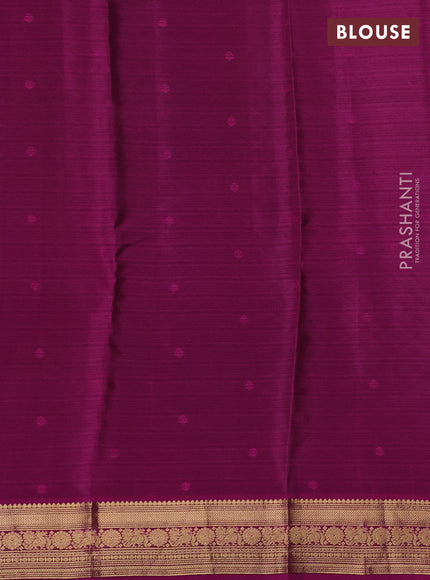 Kanchipuram silk saree grey and magenta pink with allover zari woven buttas and zari woven border