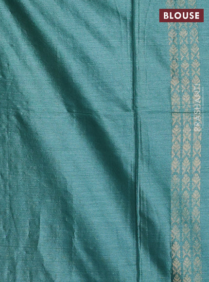 Banana silk saree green shade with zari woven buttas and zari woven border