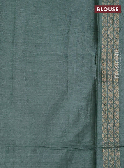 Banana silk saree green with allover thread & zari woven buttas and zari woven border