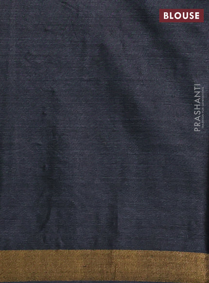 Banana silk saree elephant grey with allover thread & zari woven buttas and zari woven border
