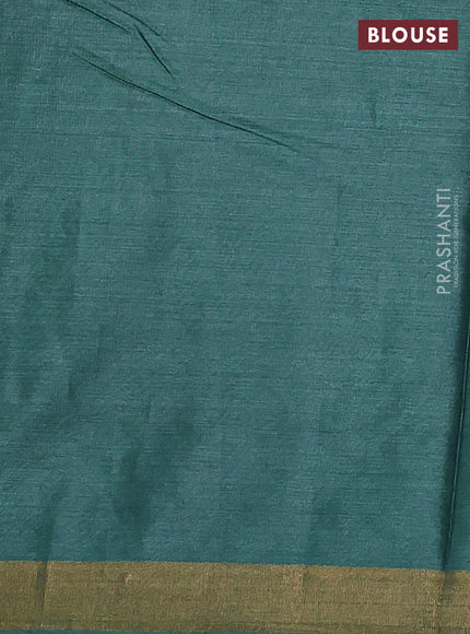 Banana silk saree green with allover thread & zari woven buttas and zari woven border