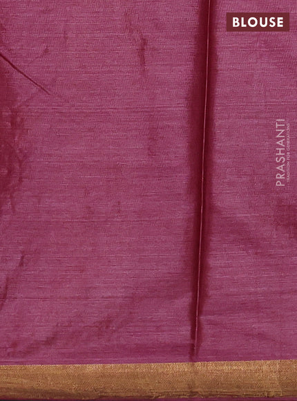Banana silk saree pink with silver & gold zari woven buttas and zari woven border