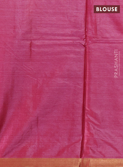 Banana silk saree pink with allover silver & gold zari woven buttas and zari woven border