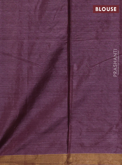 Banana silk saree wine shade with allover silver & gold zari woven buttas and zari woven border