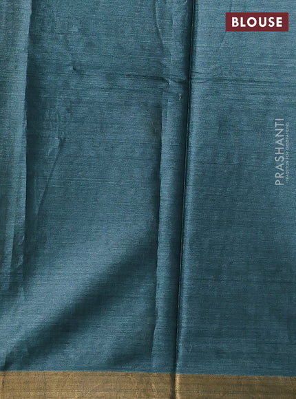 Banana silk saree green shade with allover silver & gold zari woven buttas and zari woven border