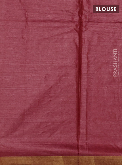 Banana silk saree red with allover silver & gold zari woven buttas and zari woven border