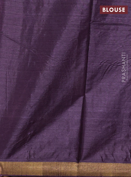 Banana silk saree purple with allover silver & gold zari woven buttas and zari woven border