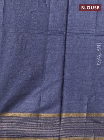 Banana silk saree grey with thread & zari woven buttas and zari woven border