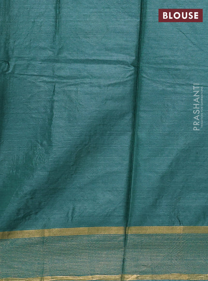 Banana silk saree green shade with thread & zari woven buttas and zari woven border