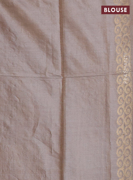 Banana silk saree beige with thread & zari woven buttas and zari woven border