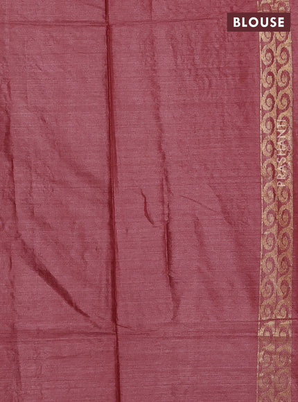 Banana silk saree maroon shade with thread & zari woven buttas and zari woven border