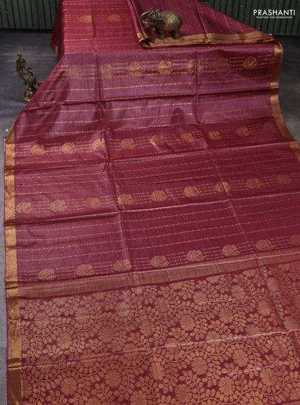 Banana silk saree pink shade with allover zari weaves and zari woven border