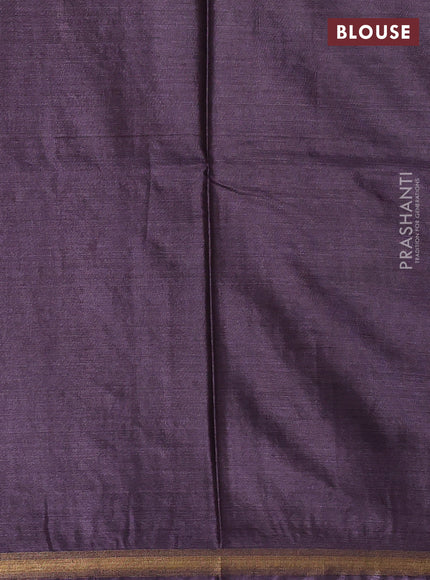 Banana silk saree violet shade with thread & zari woven buttas and zari woven border