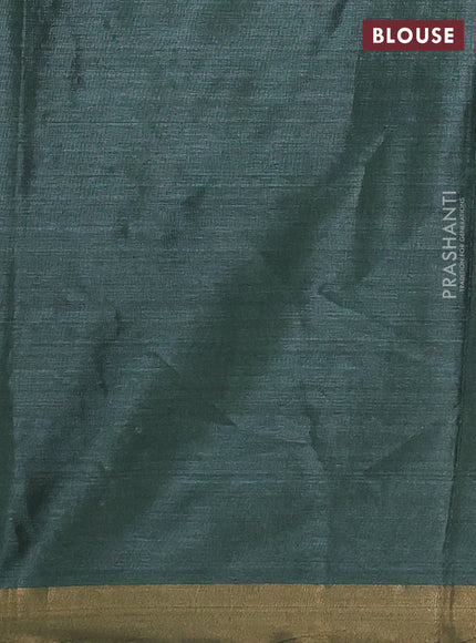 Banana silk saree pastel green with silver & zari woven buttas and zari woven border
