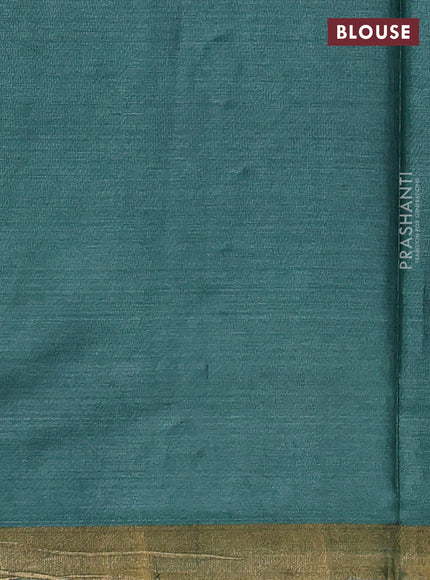Banana silk saree green with silver & zari woven buttas and zari woven border