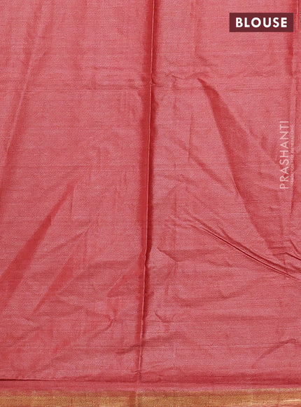 Banana silk saree rust shade with thread & zari woven paisley buttas and zari woven border