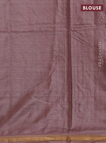 Banana silk saree pastel maroon with thread & zari woven paisley buttas and zari woven border