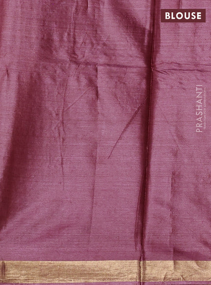 Banana silk saree maroon with silver & gold zari woven buttas and zari woven border