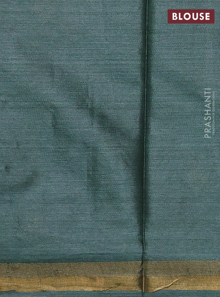 Banana silk saree green with allover silver & gold zari woven buttas and zari woven border