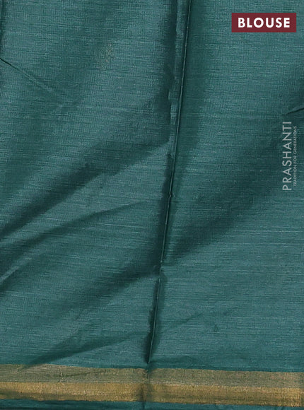Banana silk saree green with allover silver & gold zari woven buttas and zari woven border