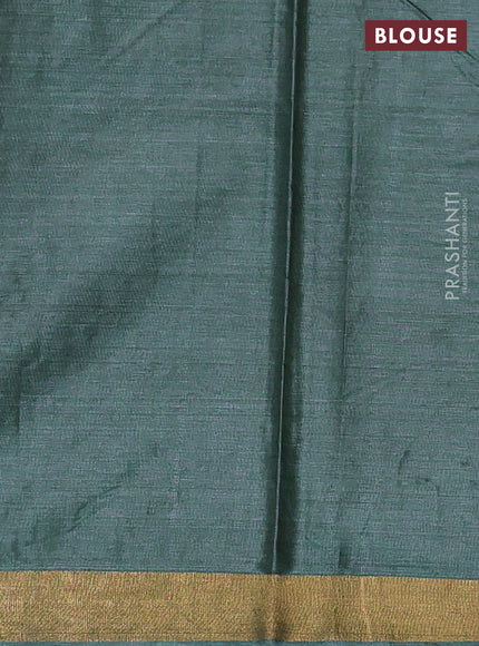Banana silk saree green with allover silver & zari woven buttas and zari woven border