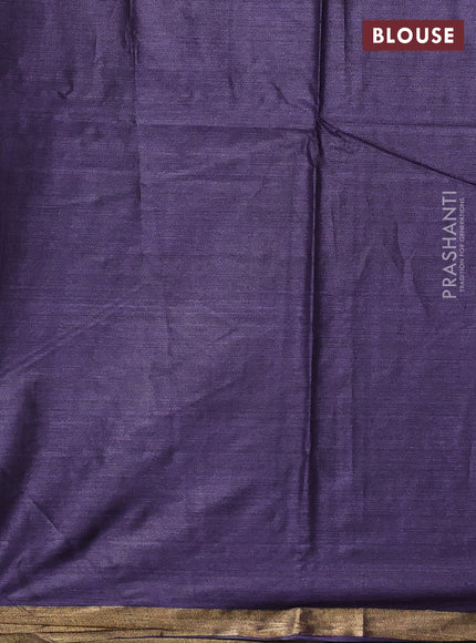 Banana silk saree violet with allover silver & zari woven buttas and zari woven border