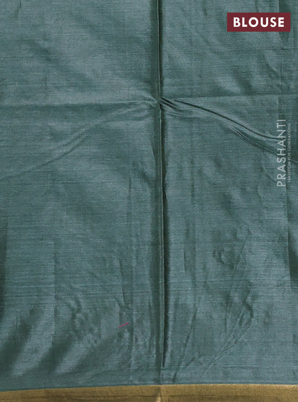 Banana silk saree green with allover silver & zari woven buttas and zari woven border