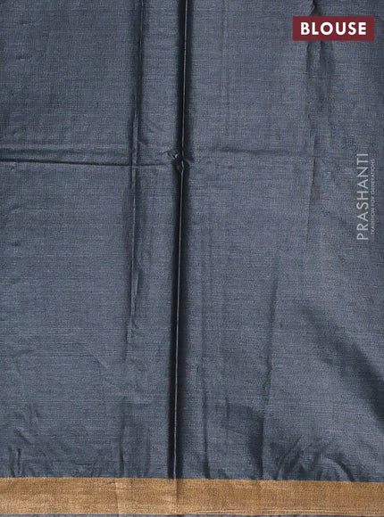 Banana silk saree black with allover silver & zari woven buttas and zari woven border