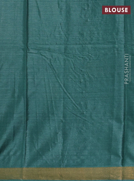 Banana silk saree green with allover silver & zari woven buttas and zari woven border