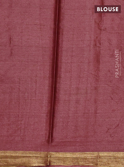 Banana silk saree maroon with allover silver & zari woven buttas and zari woven border