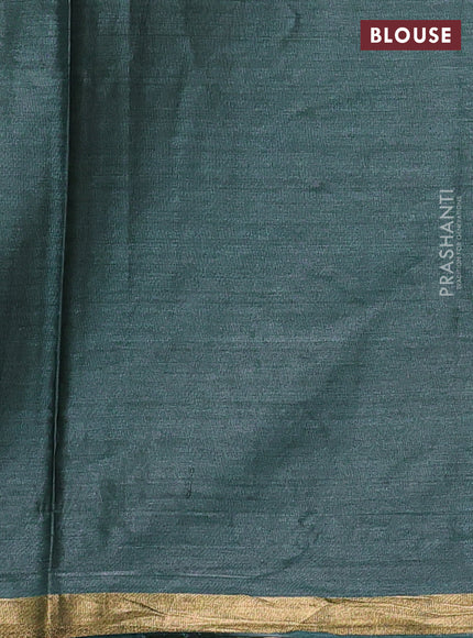 Banana silk saree green with allover silver & zari woven buttas and zari woven border