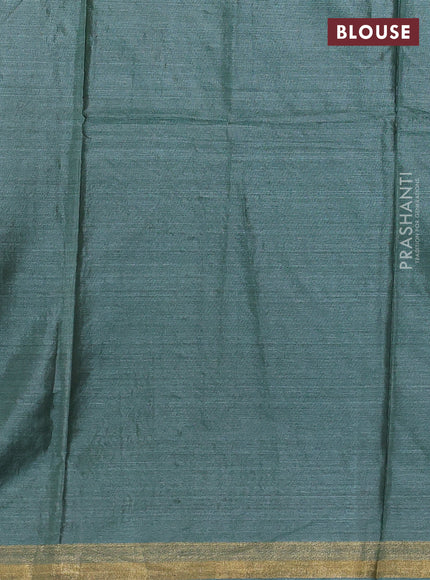 Banana silk saree green with thread & zari woven buttas and zari woven border