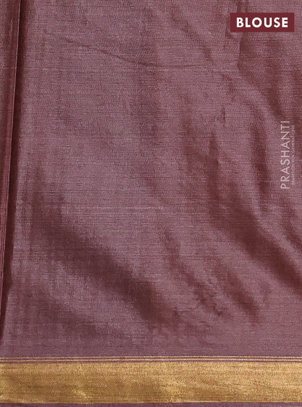 Banana silk saree wine shade with zari woven buttas and zari woven border