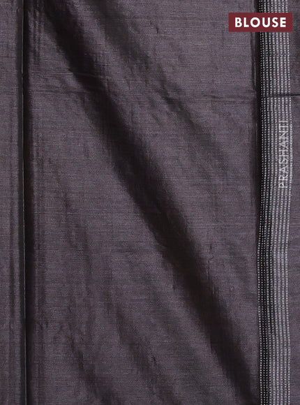Banana silk saree coffee brown with allover silver & gold zari woven buttas and zari woven border